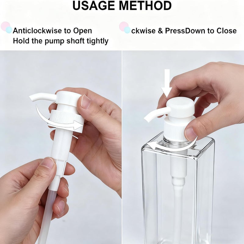 DIDROOM Modern Shampoo and Conditioner Dispenser (21 oz, Pack of 3) Refillable Pump Bottle Set Empty Shower Plastic Bottles with Pump for Bathroom Body Wash Soap and Shower - Image 2